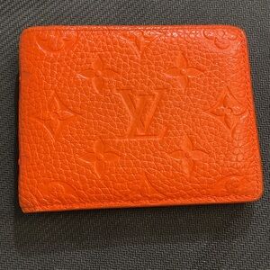 Louis Vuitton Vibrant Orange Leather Wallet